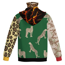 Cargar imagen en el visor de la galería, Sudadera con capucha para hombre RRMZ con toalla Toalla facial a prueba de viento personalizado con patrón foto texto (impresión de imágenes múltiples)