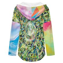 Cargar imagen en el visor de la galería, Sudadera con capucha de manga larga y cuello en V para mujer C19H personalizado con patrón foto texto (impresión de imágenes múltiples)