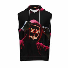Cargar imagen en el visor de la galería, Sudadera con capucha sin mangas para hombre VLMS personalizado con patrón foto texto (impresión de imagen única)