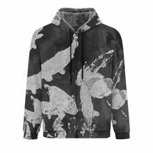 Cargar imagen en el visor de la galería, Chaqueta con capucha de felpa de doble capa para hombre, chaqueta con capucha y cremallera frontal personalizado con patrón foto texto (impresión de imagen única)