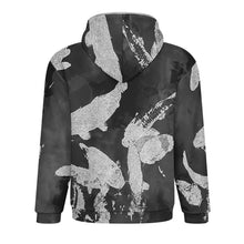 Cargar imagen en el visor de la galería, Chaqueta con capucha de felpa de doble capa para hombre, chaqueta con capucha y cremallera frontal personalizado con patrón foto texto (impresión de imagen única)