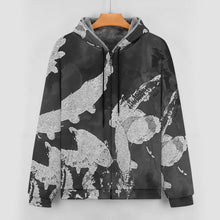 Cargar imagen en el visor de la galería, Chaqueta con capucha de felpa de doble capa para hombre, chaqueta con capucha y cremallera frontal personalizado con patrón foto texto (impresión de imagen única)