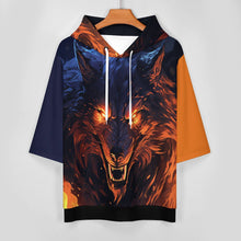 Cargar imagen en el visor de la galería, Sudadera con capucha para hombre y mujer LM033 de media manga con diseño multiimagen en tejido sanitario (también llamado capa de aire) personalizado con patrón foto texto