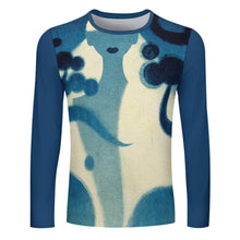 Cargar imagen en el visor de la galería, Camiseta EL de manga larga para hombre totalmente estampada de algodón puro personalizado con patrón foto texto