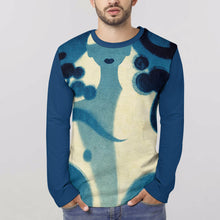 Cargar imagen en el visor de la galería, Camiseta EL de manga larga para hombre totalmente estampada de algodón puro personalizado con patrón foto texto
