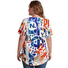 Cargar imagen en el visor de la galería, Camiseta de Seda Hielo de Manga Corta con Cuello en V para Mujer NZ109 personalizado con patrón foto texto (impresión de imagen única)