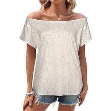 Cargar imagen en el visor de la galería, Camiseta de manga corta con hombros descubiertos para mujer LM076 personalizado con patrón foto texto (impresión de imagen única)