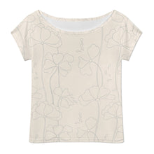 Cargar imagen en el visor de la galería, Camiseta de manga corta con hombros descubiertos para mujer LM076 personalizado con patrón foto texto (impresión de imagen única)