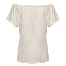 Cargar imagen en el visor de la galería, Camiseta de manga corta con hombros descubiertos para mujer LM076 personalizado con patrón foto texto (impresión de imagen única)