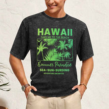 Cargar imagen en el visor de la galería, Camiseta de manga corta con hombros caídos estilo boutique retro personalizado con patrón foto texto