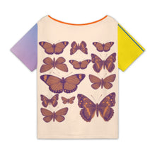 Cargar imagen en el visor de la galería, Camiseta de manga corta con escote en V y para mujer con diseño personalizado con patrón foto texto (impresión de imágenes múltiples)