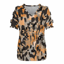 Cargar imagen en el visor de la galería, Camiseta de mujer de manga corta con hombros descubiertos LM077 personalizado con patrón foto texto (impresión de imagen única)