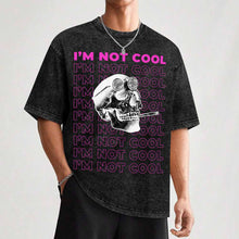 Cargar imagen en el visor de la galería, Camiseta de manga corta con hombros caídos y lavado retro personalizado con patrón foto texto