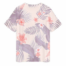 Cargar imagen en el visor de la galería, Camiseta de mujer con cuello redondo holgado y mangas de hoja de loto NT103 personalizado con patrón foto texto (impresión de imagen única)