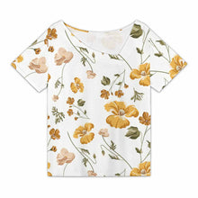 Cargar imagen en el visor de la galería, Camiseta de manga corta con escote en V y frente inclinado DVL personalizado con patrón foto texto (impresión de imagen única)