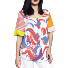 Cargar imagen en el visor de la galería, Camiseta de mujer con mangas de hoja de loto NT104 personalizado con patrón foto texto (impresión de imágenes múltiples)