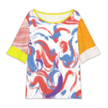 Cargar imagen en el visor de la galería, Camiseta de mujer con mangas de hoja de loto NT104 personalizado con patrón foto texto (impresión de imágenes múltiples)