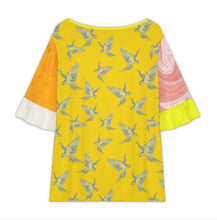 Cargar imagen en el visor de la galería, Camiseta de mujer con mangas de hoja de loto NT104 personalizado con patrón foto texto (impresión de imágenes múltiples)