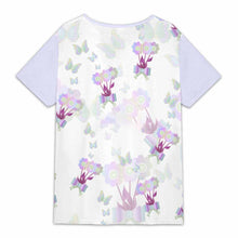 Cargar imagen en el visor de la galería, Camiseta de verano con cuello oblicuo y botones para mujer XVK Camiseta informal de manga corta con foto personalizado con patrón foto texto (impresión de imagen única)