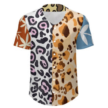 Cargar imagen en el visor de la galería, Camiseta de béisbol de manga corta para hombre personalizado con patrón foto texto (impresión de imágenes múltiples)