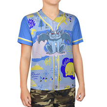 Cargar imagen en el visor de la galería, Camiseta de béisbol J81T infantil personalizado con patrón foto texto