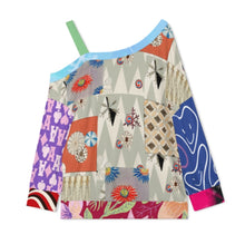 Cargar imagen en el visor de la galería, Camiseta informal con cuello inclinado para mujer top sexy con hombros descubiertos A11L personalizado con patrón foto texto (impresión de imágenes múltiples)