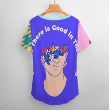 Cargar imagen en el visor de la galería, Camiseta de manga corta con cuello en V de seda hielo para mujer NZ109 personalizado con patrón foto texto (impresión de imágenes múltiples)