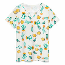 Cargar imagen en el visor de la galería, Camiseta casual de mujer de manga corta con cuello en V YXV personalizado con patrón foto texto (impresión de imagen única)