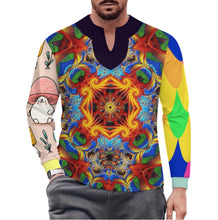 Cargar imagen en el visor de la galería, Camiseta de Seda Fría de Secado Rápido para Hombre con Cuello en V Irregular MWL698 personalizado con patrón foto texto (impresión de imágenes múltiples)