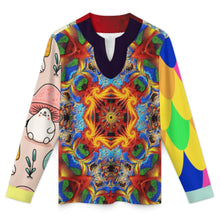 Cargar imagen en el visor de la galería, Camiseta de Seda Fría de Secado Rápido para Hombre con Cuello en V Irregular MWL698 personalizado con patrón foto texto (impresión de imágenes múltiples)