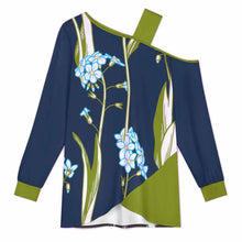 Cargar imagen en el visor de la galería, Camiseta asimétrica de manga larga con tirantes midi LDV personalizado con patrón foto texto (impresión de imagen única)