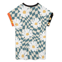 Cargar imagen en el visor de la galería, Camiseta de mujer con cuello redondo manga corta y hombros caídos NT105 personalizado con patrón foto texto (impresión de imágenes múltiples)