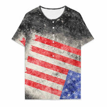 Cargar imagen en el visor de la galería, Camiseta de manga corta con cuello Henley para hombre OMDT09 personalizado con patrón foto texto (impresión de imagen única)