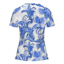 Cargar imagen en el visor de la galería, Camiseta de verano mujer de manga corta MLTW20337 con 5 botones personalizado con patrón foto texto