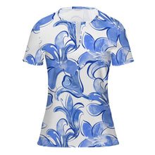 Cargar imagen en el visor de la galería, Camiseta de verano mujer de manga corta MLTW20337 con 5 botones personalizado con patrón foto texto