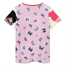 Cargar imagen en el visor de la galería, Camisetas con cuello en V para mujer Tops casuales Manga corta Verano YXV personalizado con patrón foto texto (impresión de imágenes múltiples)