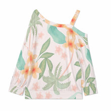 Cargar imagen en el visor de la galería, Camisetas para mujer A11L cuello inclinado manga larga suelta hombros descubiertos personalizado con patrón foto texto (impresión de imagen única)