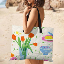 Cargar imagen en el visor de la galería, Alfombra de picnic con bolso plegable estilo cremallera personalizado con patrón foto texto