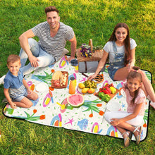 Cargar imagen en el visor de la galería, Alfombra de picnic con bolso plegable estilo cremallera personalizado con patrón foto texto
