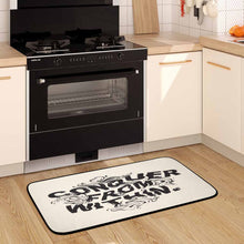 Cargar imagen en el visor de la galería, Alfombrillas antideslizantes de terciopelo coral para cocina baño con línea negra personalizado con patrón foto texto