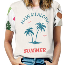 Cargar imagen en el visor de la galería, Camiseta NT unisex de cuello redondo y ajuste regular de manga corta personalizado con patrón foto texto (impresión de imágenes múltiples)