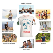 Cargar imagen en el visor de la galería, Camiseta NT unisex de cuello redondo y ajuste regular de manga corta personalizado con patrón foto texto (impresión de imágenes múltiples)