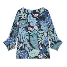 Cargar imagen en el visor de la galería, Top con cuello en V y mangas de pétalos para mujer KCL personalizado con patrón foto texto