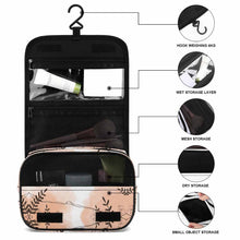 Cargar imagen en el visor de la galería, Neceser colgante con gancho en forma de S y asa, neceser totalmente impreso y personalizado con patrón foto texto