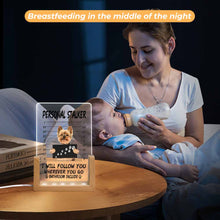 Cargar imagen en el visor de la galería, Lámpara de noche acrílica (base inclinada de un solo color) personalizado con patrón foto texto