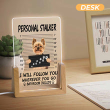 Cargar imagen en el visor de la galería, Lámpara de noche acrílica (base inclinada de un solo color) personalizado con patrón foto texto