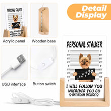 Cargar imagen en el visor de la galería, Lámpara de noche acrílica (base inclinada de un solo color) personalizado con patrón foto texto