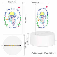 Cargar imagen en el visor de la galería, Luz nocturna acrílica con base redonda de plástico personalizado con patrón foto texto