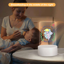 Cargar imagen en el visor de la galería, Luz nocturna acrílica con base redonda de plástico personalizado con patrón foto texto