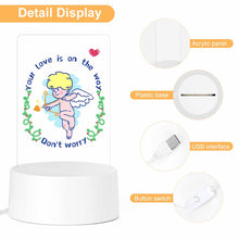 Cargar imagen en el visor de la galería, Luz nocturna acrílica con base redonda de plástico personalizado con patrón foto texto